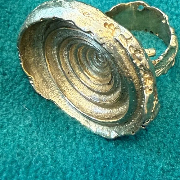 Gold(Brass) Big Spiral Statement Ring - Picture 3 of 4